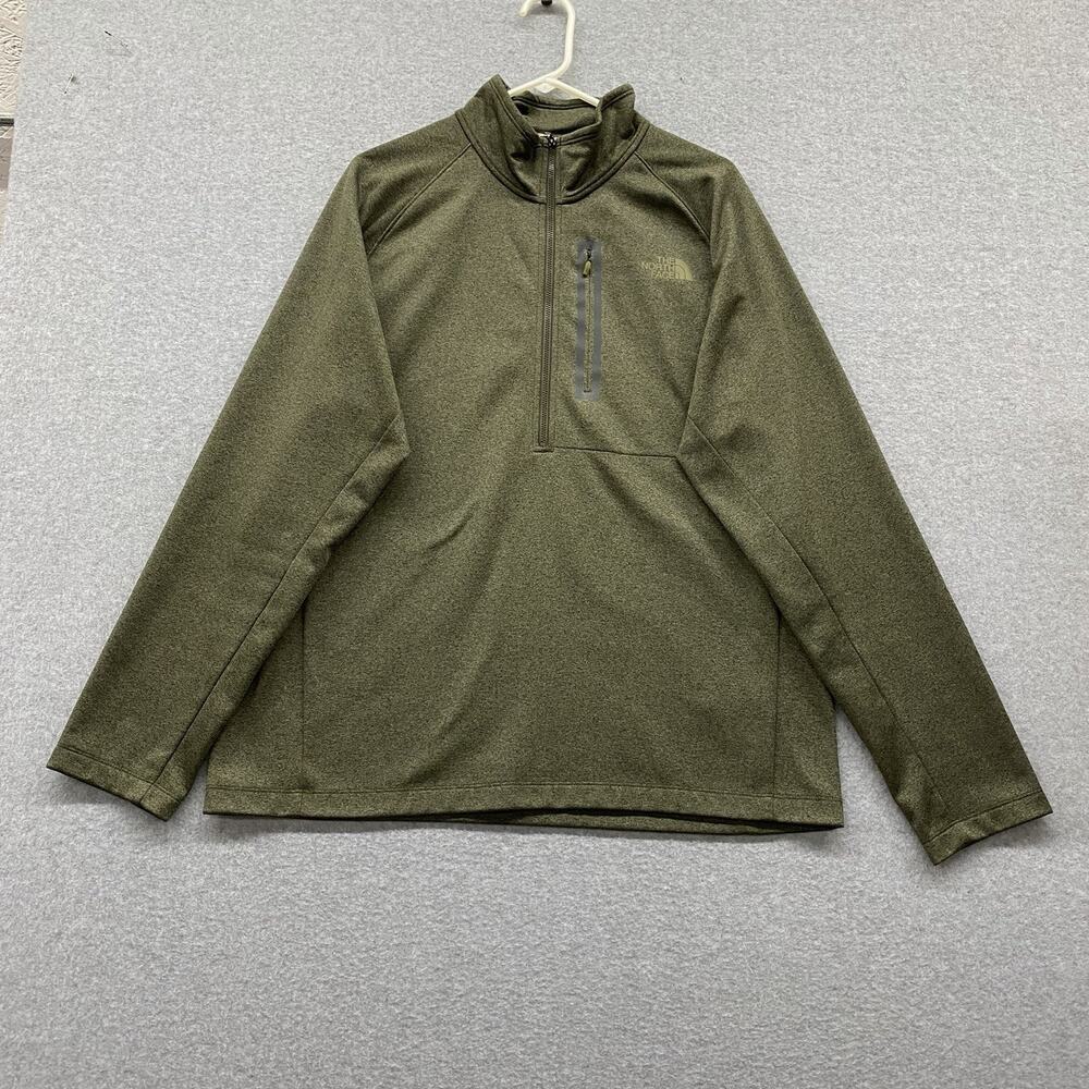 The North Face Mens Jacket XL Green Heather 1/4 Zip Pullover Fleece Gorpcore